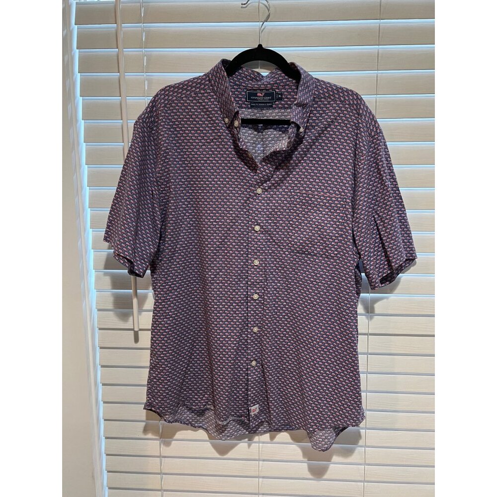 Vineyard Vines USA Short Sleeve Button Up Shirt - Size XL